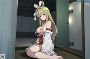 A woman in a maid outfit holding a plate of food.