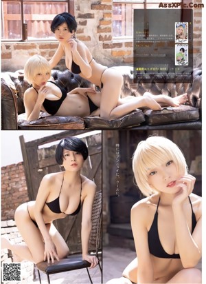 A couple of women sitting on top of a wooden floor.