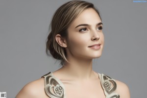 A woman in a black dress posing for a picture.