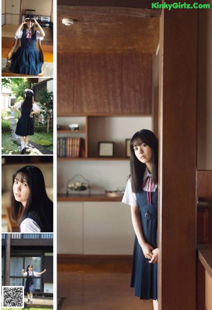 A magazine with a picture of a girl in a school uniform.